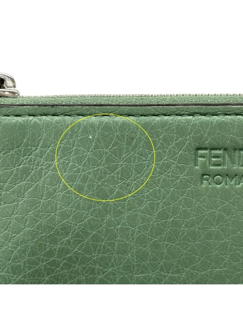 Fendi Wallet Coin Case Leather Fragment Green Card